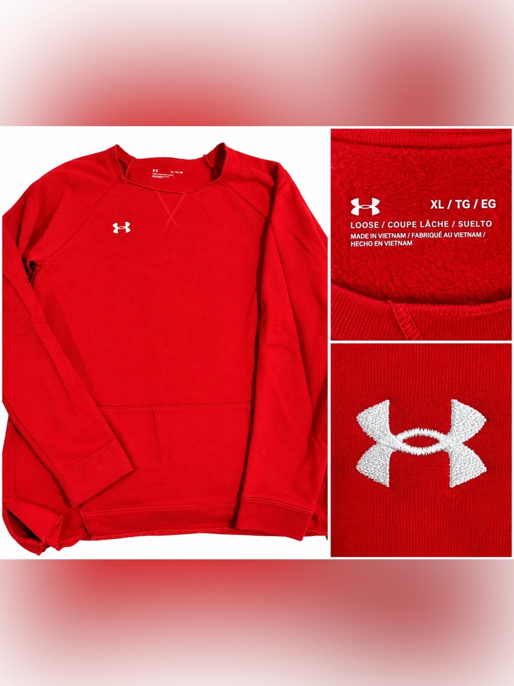 Under Armour womens Red Crewneck tunic Sweatshirt - Loose Fit